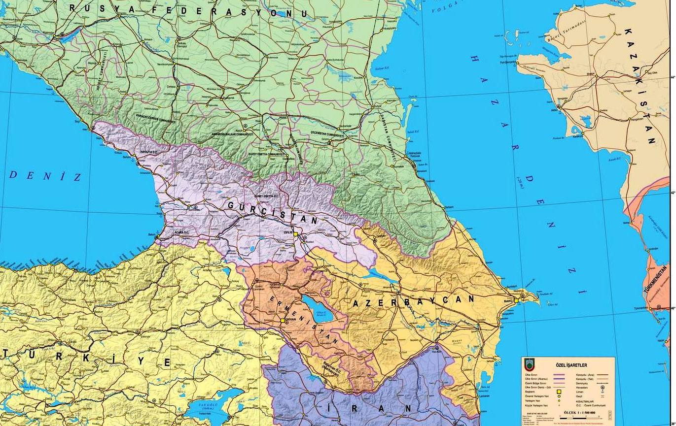Карта кавказа со странами