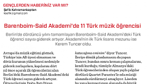 Barenboim-Said Akademi 'de 12 Türk müzik öğrencisi