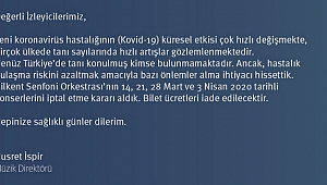 BSO, Covid-19 nedeniyle 4 konserini iptal etti