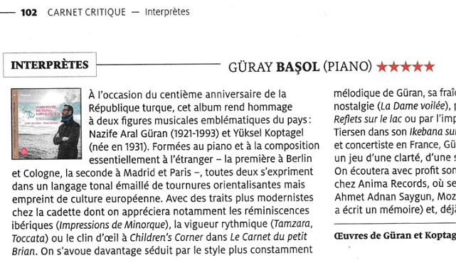 Classica'dan Güray Başol'a Övgü