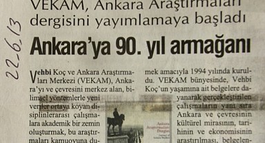 VEKAM'ın Ankara Araştırmaları Dergisi