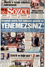 Sözcü Gazetesi Gazete Manşeti