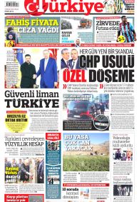 Türkiye Gazetesi Gazete Manşeti