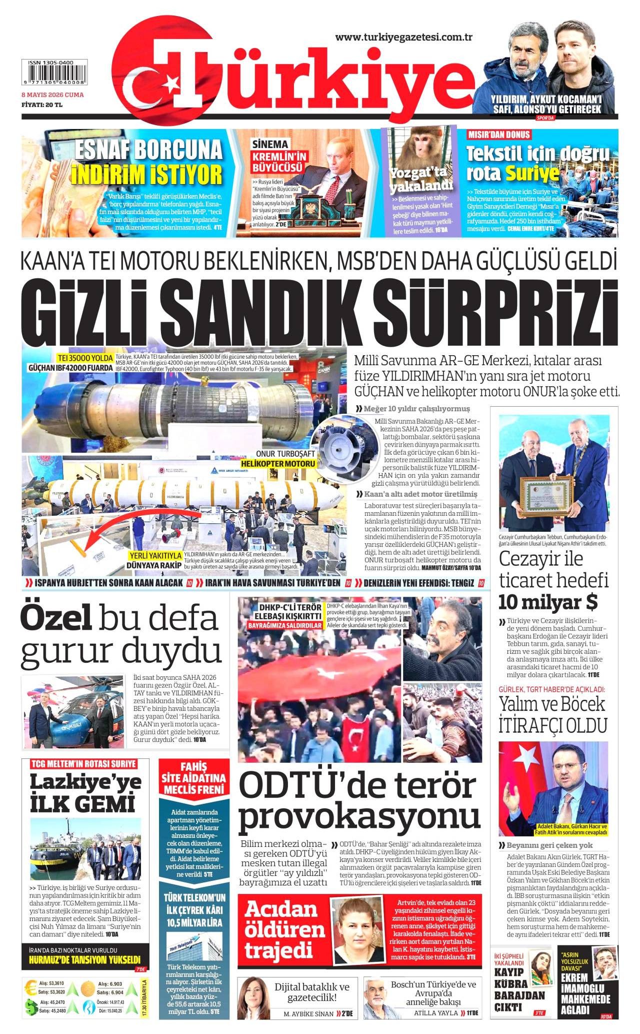 Türkiye Gazetesi Gazete Manşeti